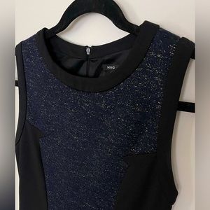 MANGO Two Tone DRESS Golden Blue&Black (Size XS)